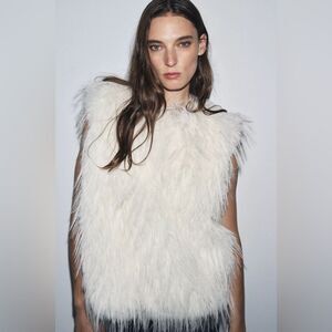 ZARA ZW COLLECTION FAUX FUR VEST